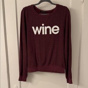 Wildfox Burgundy Wine Print Sweatshirt